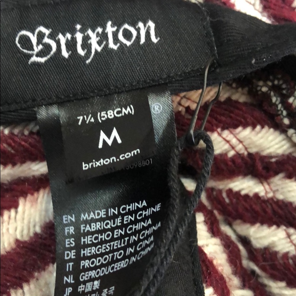 Brixton Hardy Bucket Hat Red -Burgundy/Cream NWOT - Picture 6 of 12